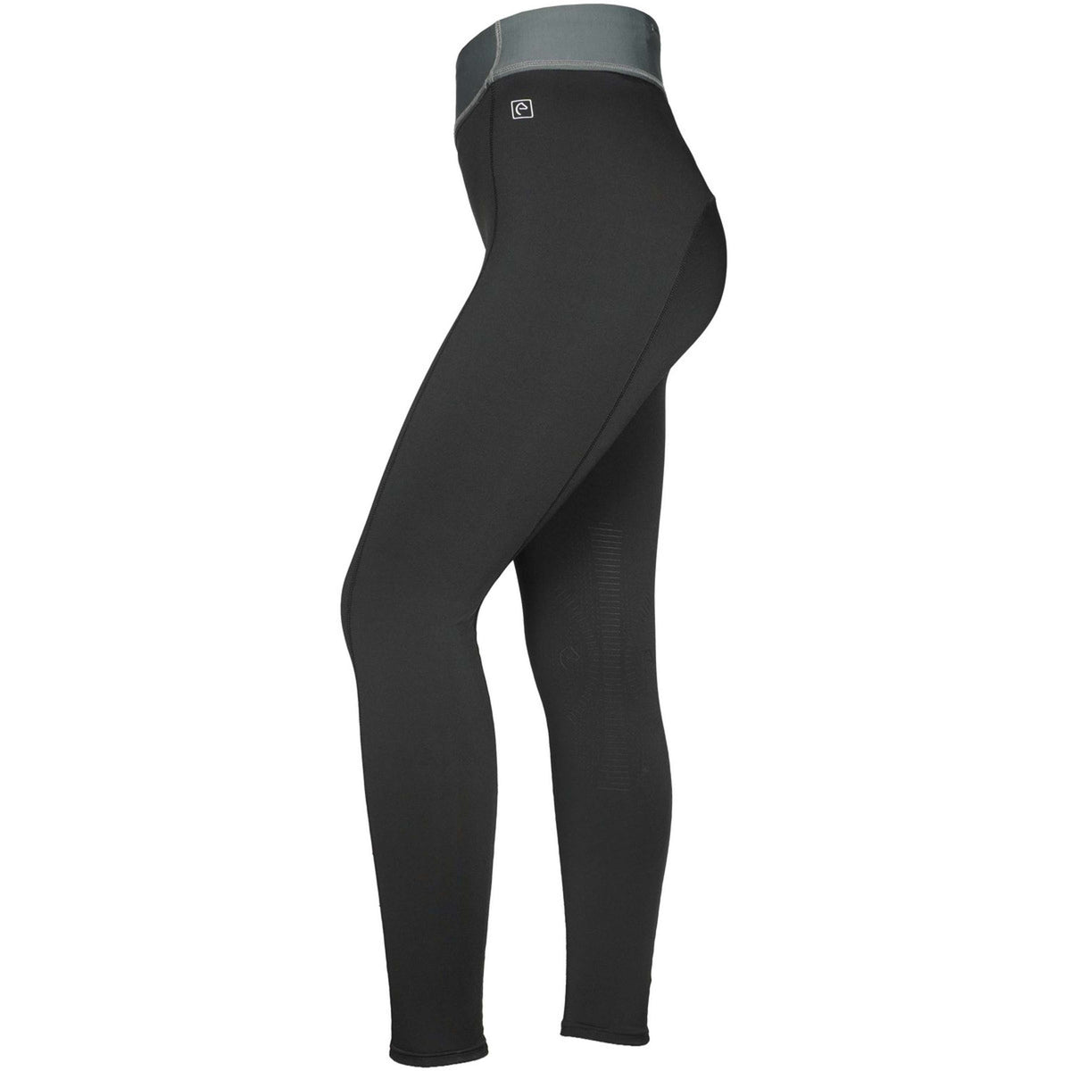 EQUITHÈME Legging d'Équitation Tea Pull-On Silicone Genouillères Noir/Kaki