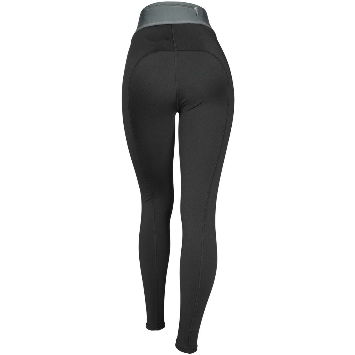 EQUITHÈME Legging d'Équitation Tea Pull-On Silicone Genouillères Noir/Kaki