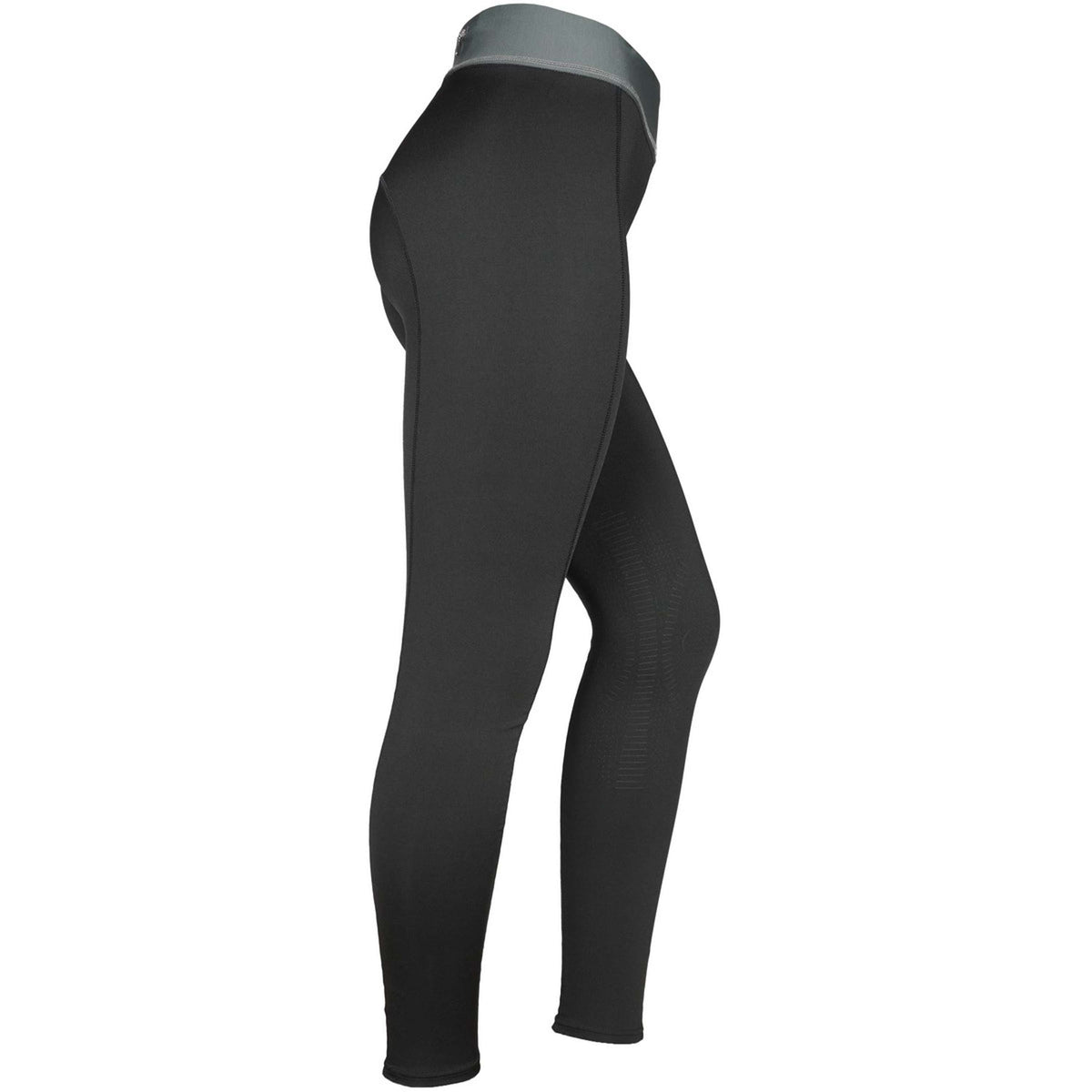 EQUITHÈME Legging d'Équitation Tea Pull-On Silicone Genouillères Noir/Kaki