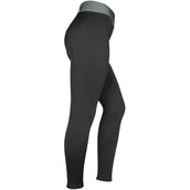 EQUITHÈME Legging d'Équitation Tea Pull-On Silicone Genouillères Noir/Kaki