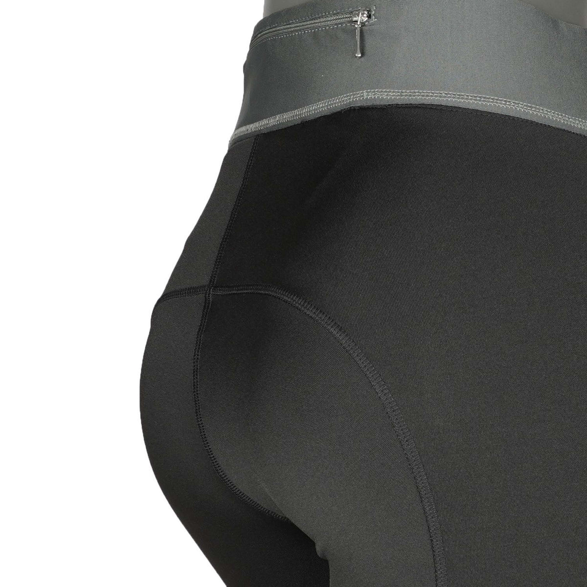 EQUITHÈME Legging d'Équitation Tea Pull-On Silicone Genouillères Noir/Kaki