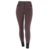 EQUITHÈME Pantalon d'Équitation Safir Silicone Genouillères Marron/Noir