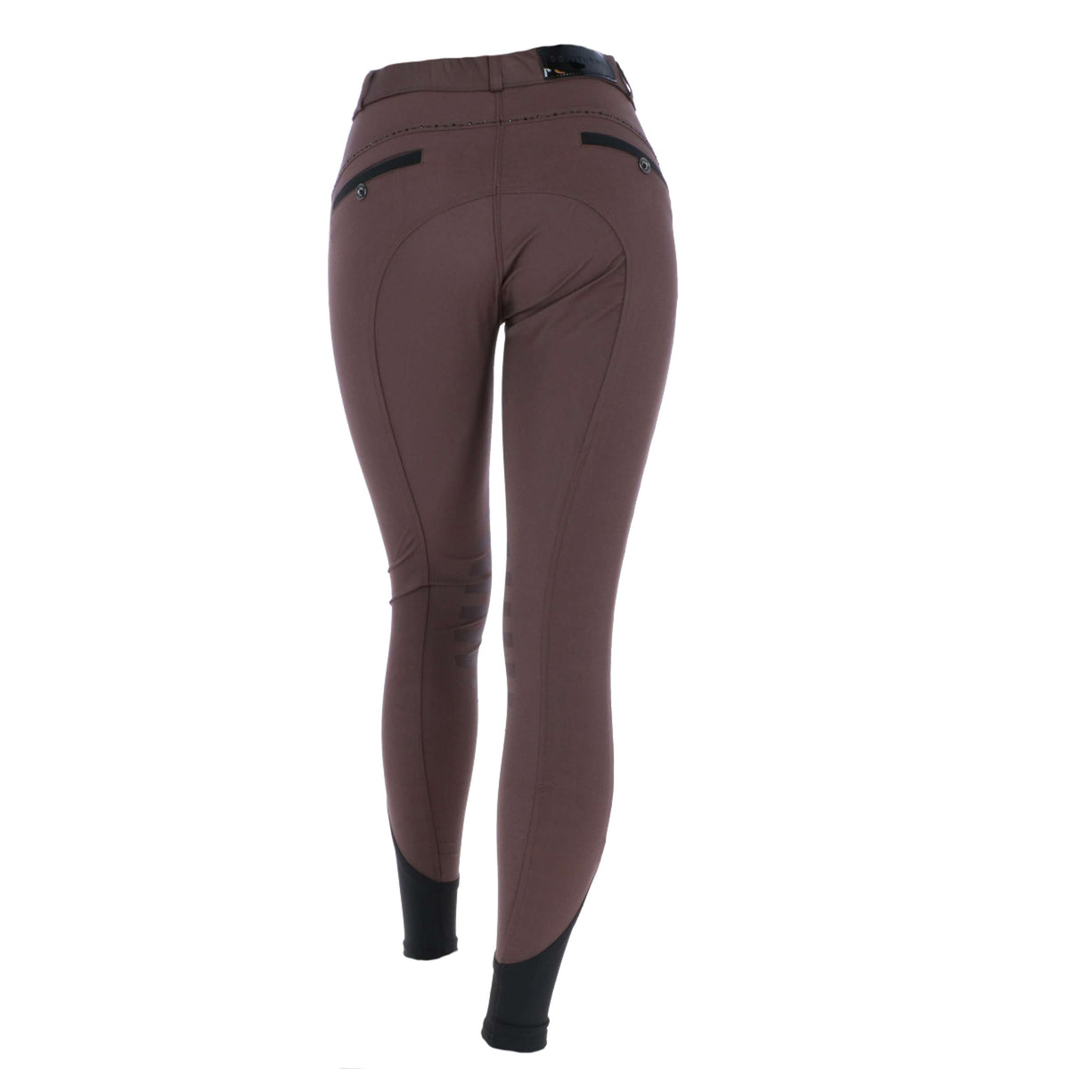 EQUITHÈME Pantalon d'Équitation Safir Silicone Genouillères Marron/Noir