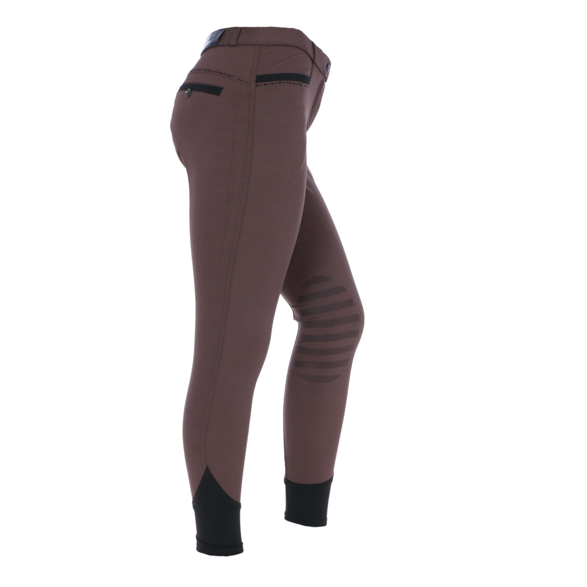 EQUITHÈME Pantalon d'Équitation Safir Silicone Genouillères Marron/Noir