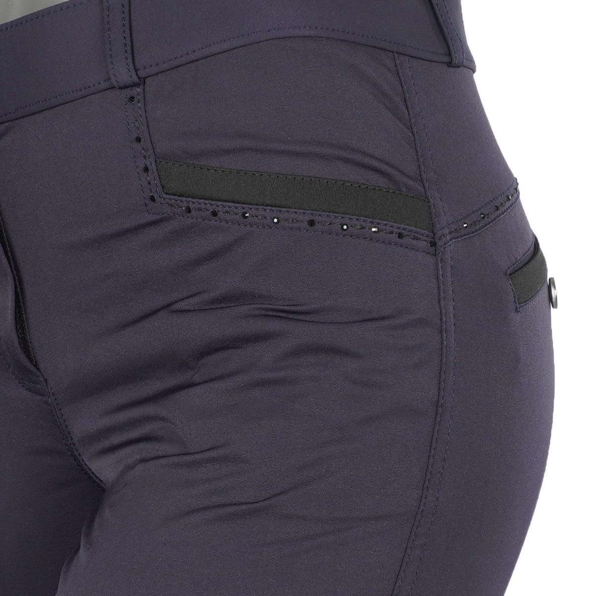 EQUITHÈME Pantalon d'Équitation Safir Silicone Genouillères Bleu marine/Noir