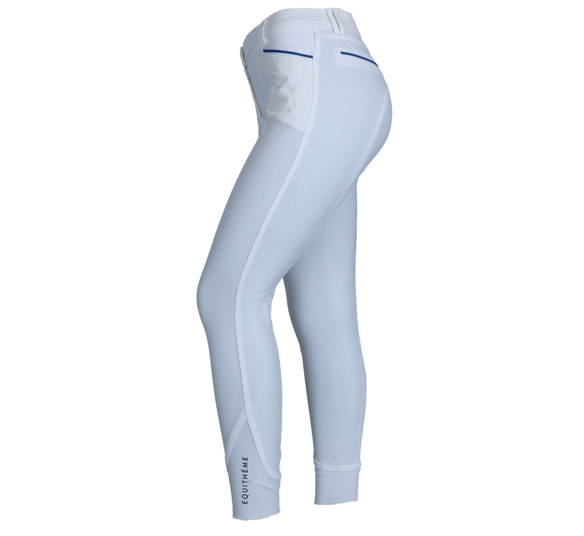 EQUITHÈME Pantalon d'Équitation Lassy Silicone Genouillères Blanc