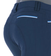 EQUITHÈME Pantalon d'Équitation Lassy Silicone Genouillères Marine Bleu