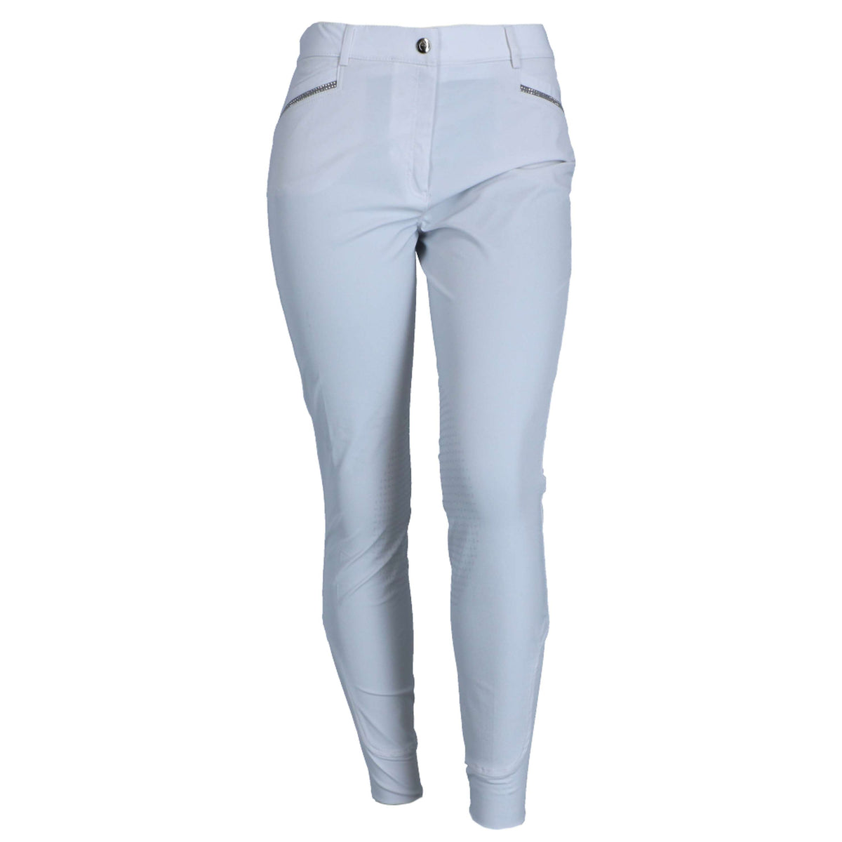 EQUITHÈME Pantalon d'Équitation Gizel Silicone Genouillères Blanc