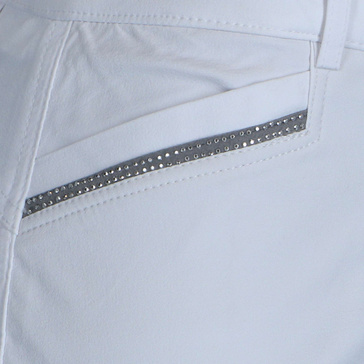 EQUITHÈME Pantalon d'Équitation Gizel Silicone Genouillères Blanc