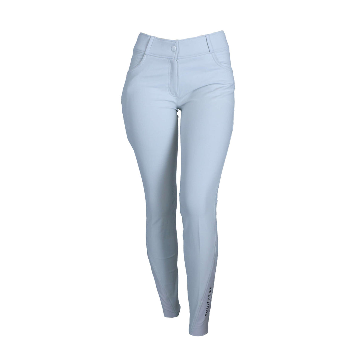 EQUITHÈME Pantalon d'Équitation Bella Push-Up Silicone Genouillères Blanc