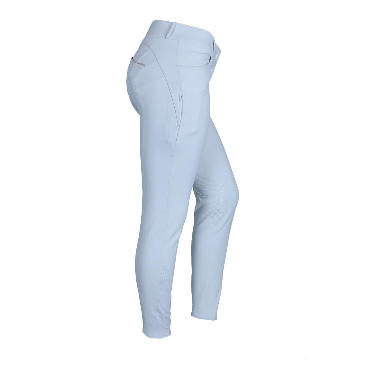 EQUITHÈME Pantalon d'Équitation Bella Push-Up Silicone Genouillères Blanc