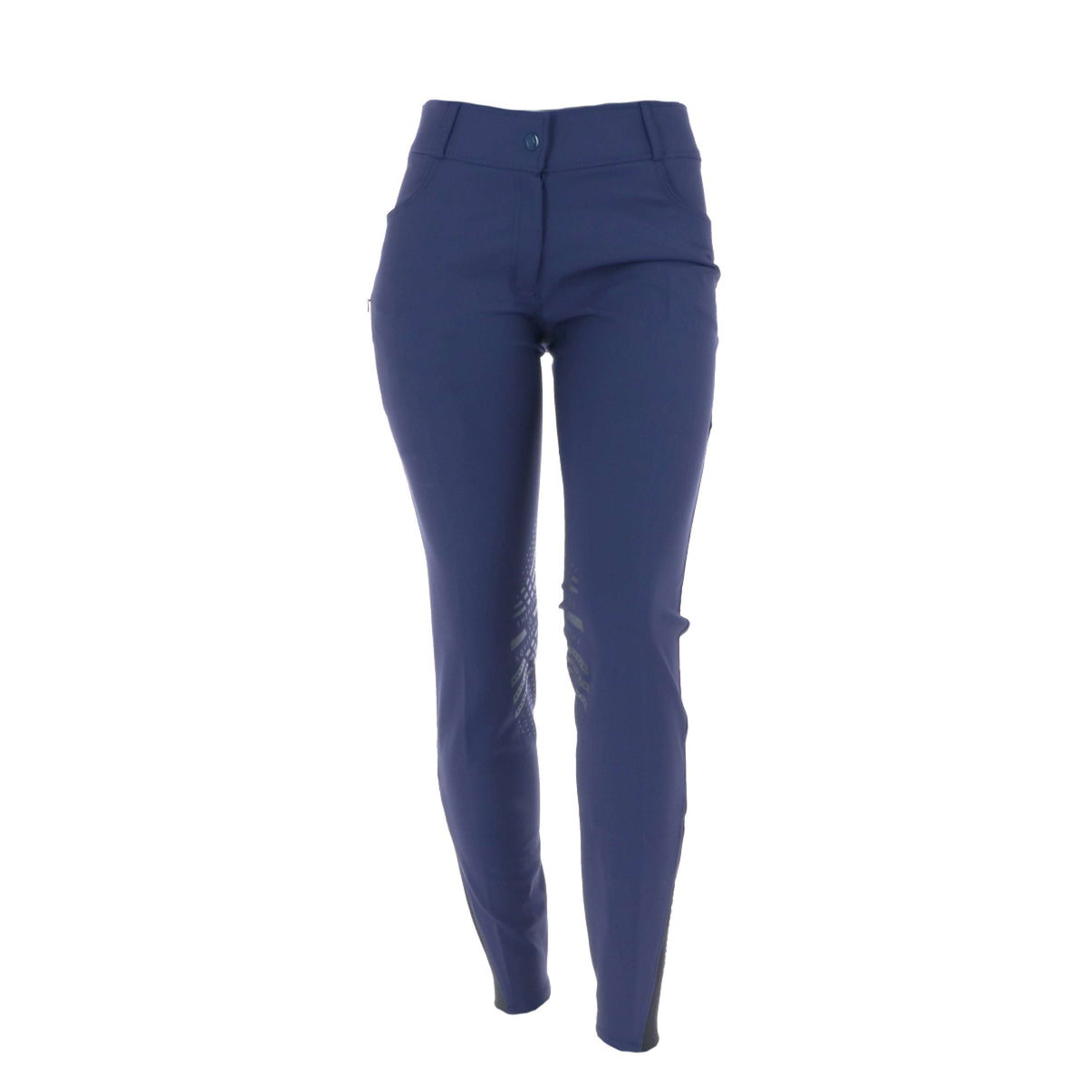 EQUITHÈME Pantalon d'Équitation Bella Push-Up Silicone Genouillères Marine Bleu