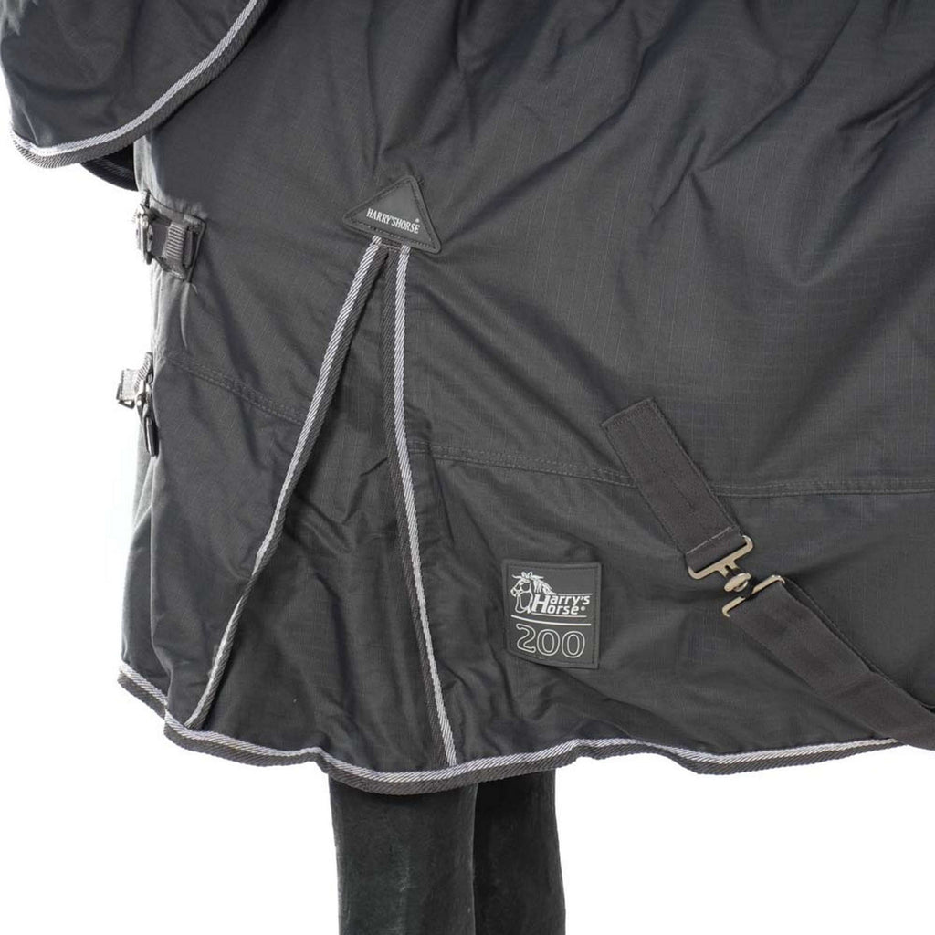 Harry's Horse Couverture d'Extérieur Thor 200g avec Couvre-cou Ébène