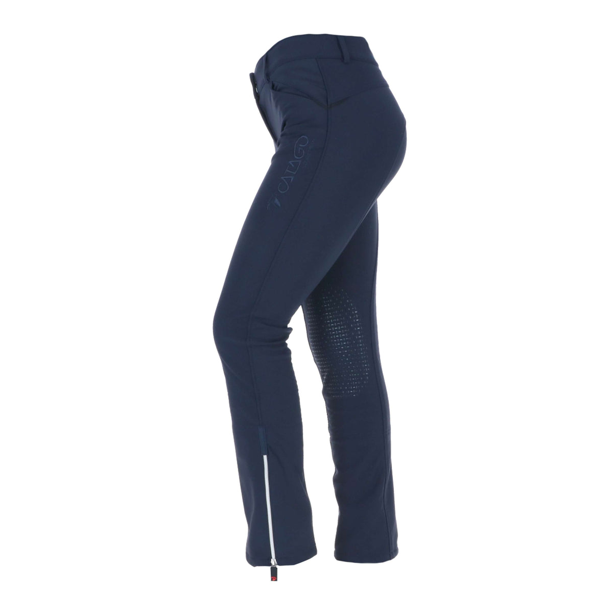 Catago Pantalon d'Équitation Jodhpur Solrun Softshell Silicone Genouillères Marin