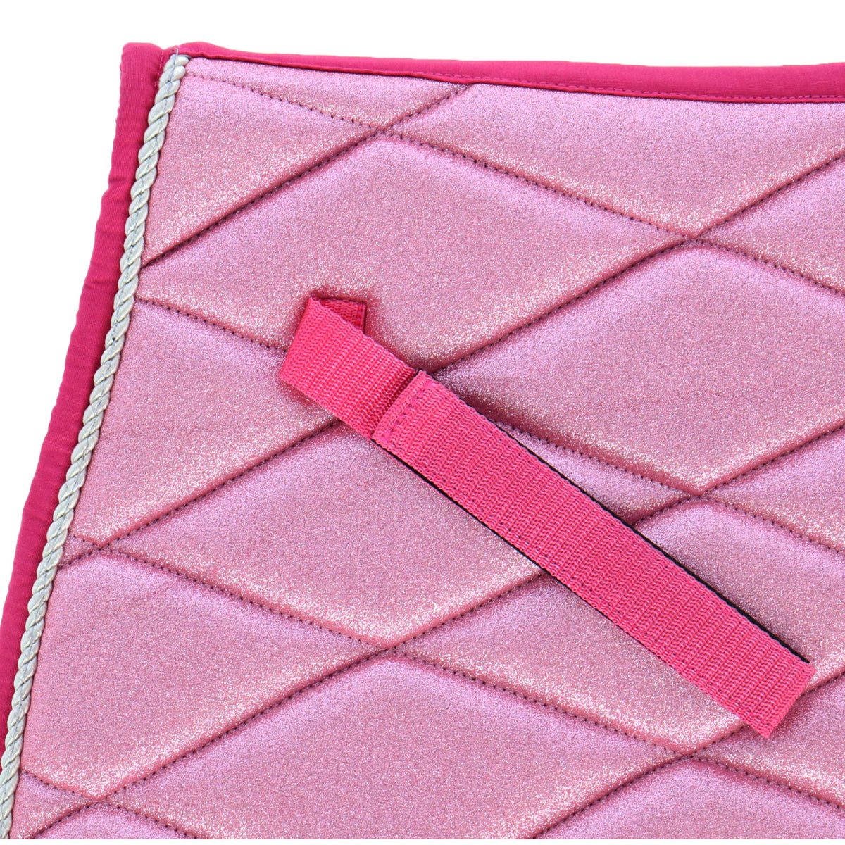 Tapis De Selle Carré Pony Tough-1 – Rose/Noir/Crème – Doublure Polaire + Cuir + Feutre Épais – Confort Et Style Pour Poney
