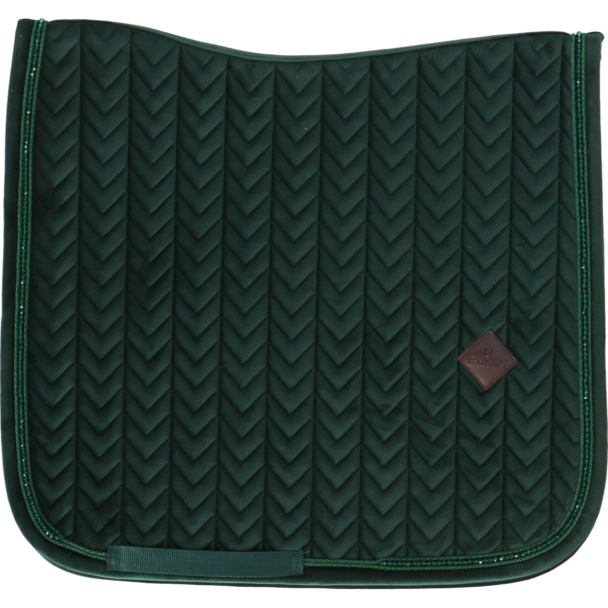 Kentucky Tapis de Selle velours Pearls Dressage Pine Green