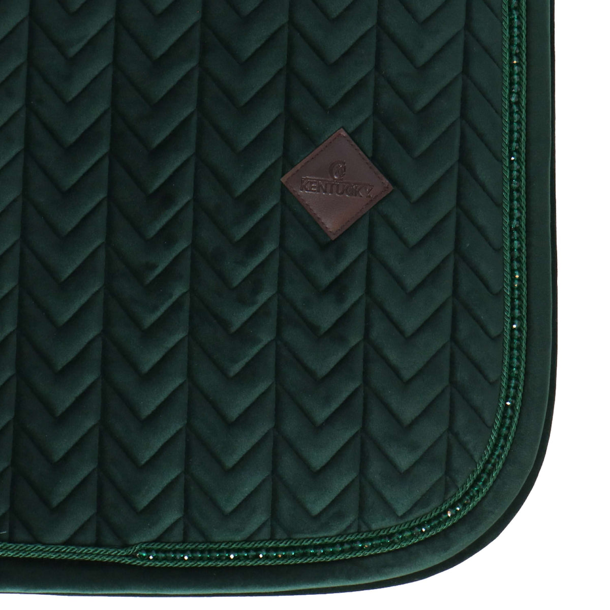 Kentucky Tapis de Selle velours Pearls Dressage Pine Green