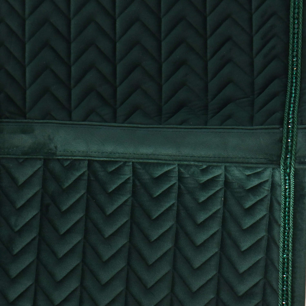 Kentucky Tapis de Selle velours Pearls Dressage Pine Green