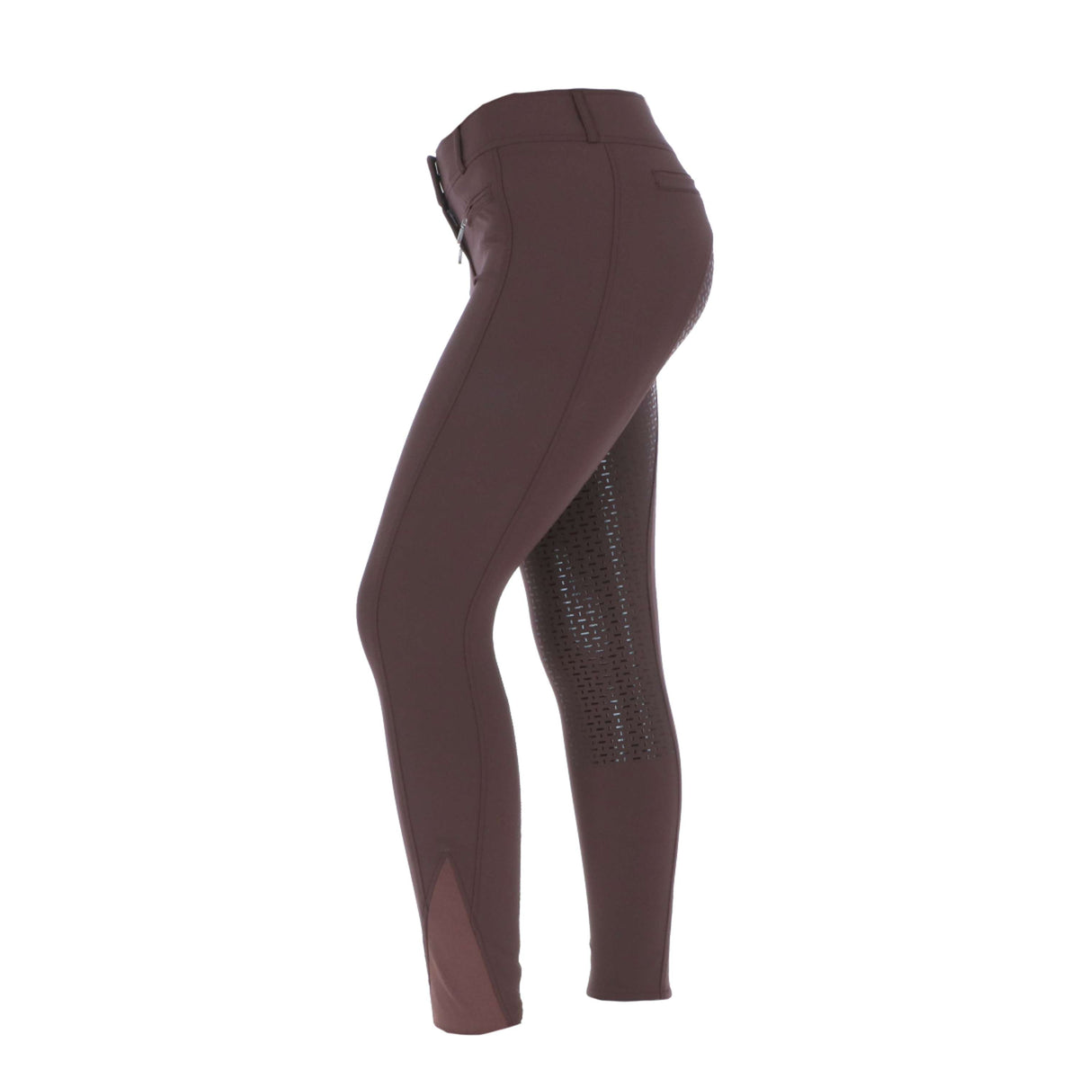 HKM Pantalon d'Équitation Liv High Waist Silicon Full Grip Marron foncé