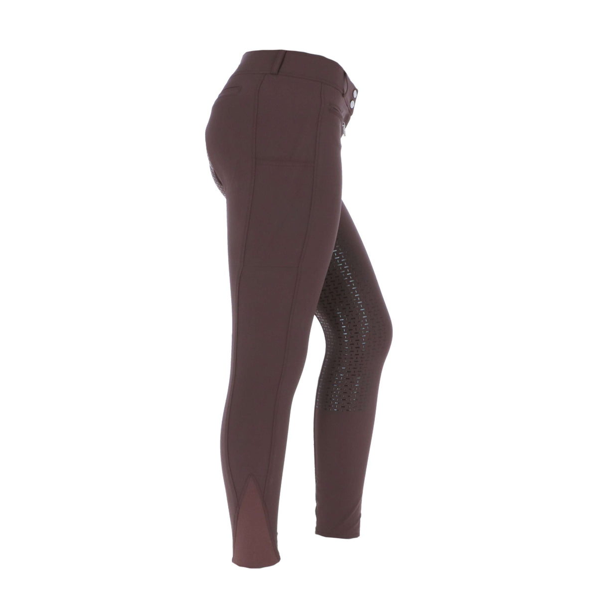 HKM Pantalon d'Équitation Liv High Waist Silicon Full Grip Marron foncé