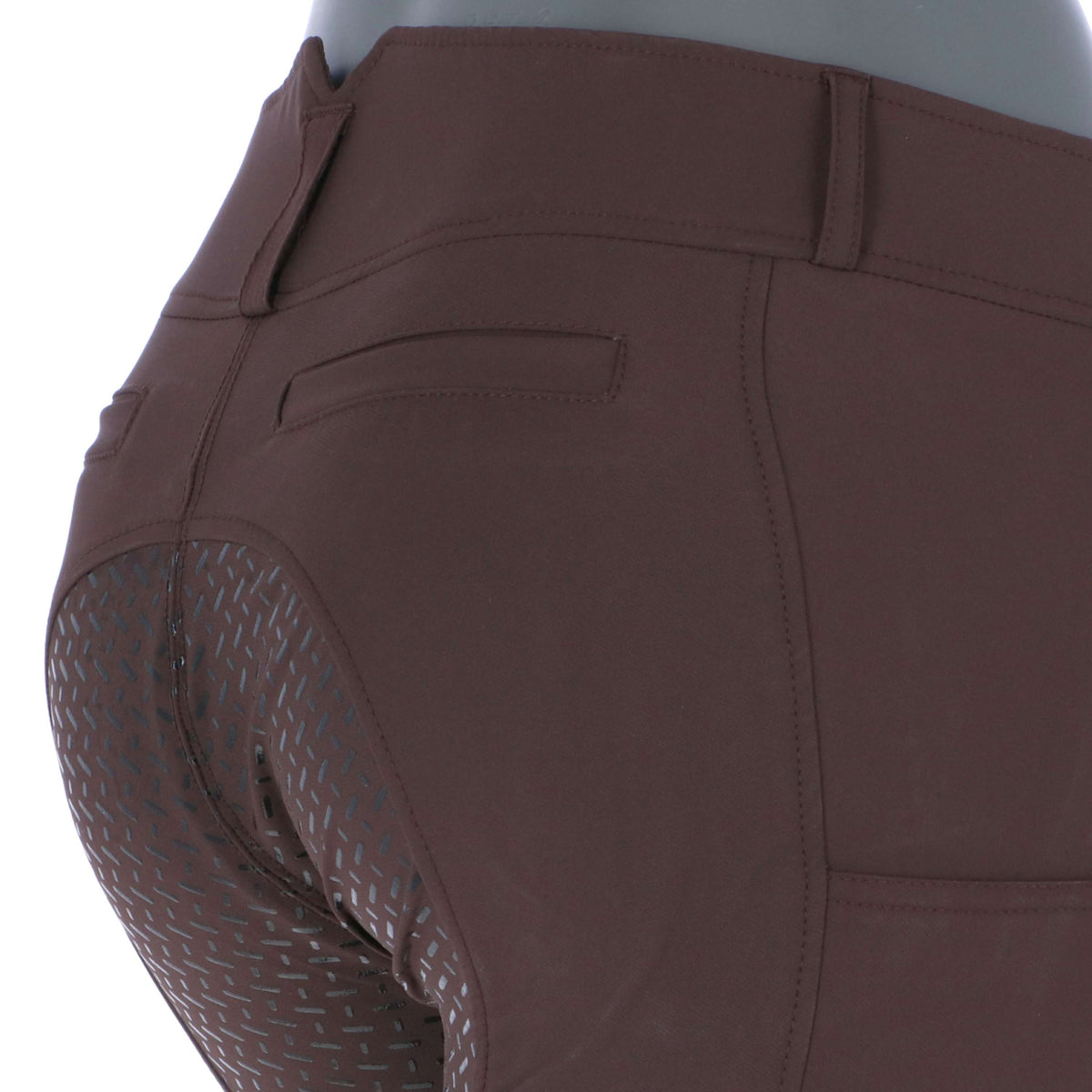 HKM Pantalon d'Équitation Liv High Waist Silicon Full Grip Marron foncé