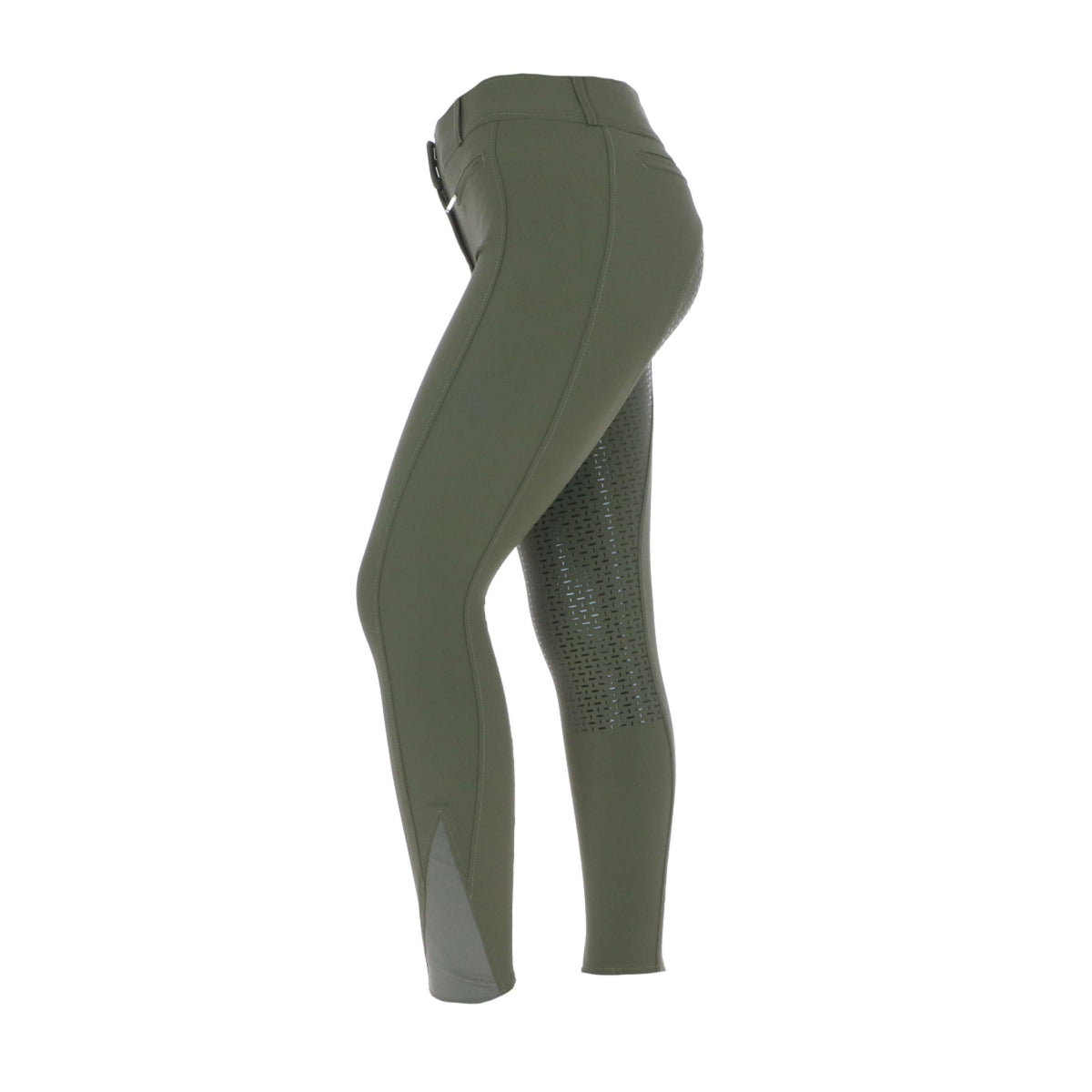 HKM Pantalon d'Équitation Liv High Waist Silicon Full Grip Vert Foncé