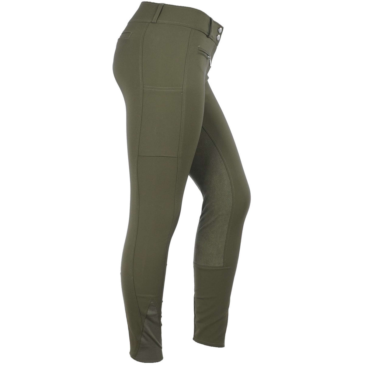 HKM Pantalon d'Équitation Liv High Waist Alos Full Grip Vert Foncé