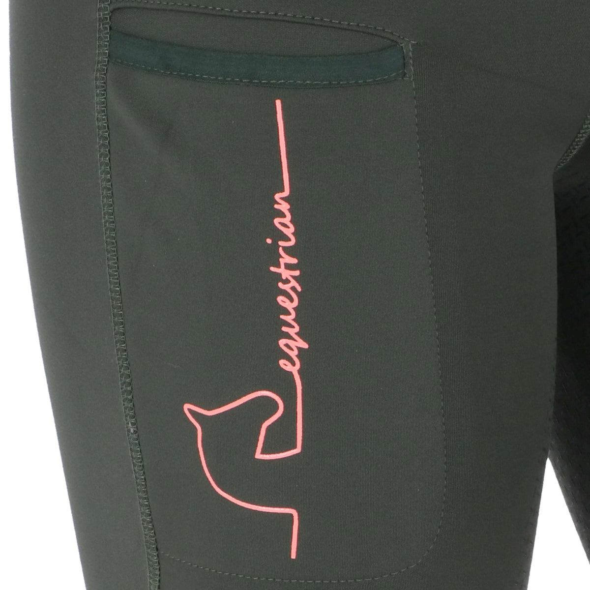 HKM Legging d'Équitation Equestrian Full Grip Vert Foncé