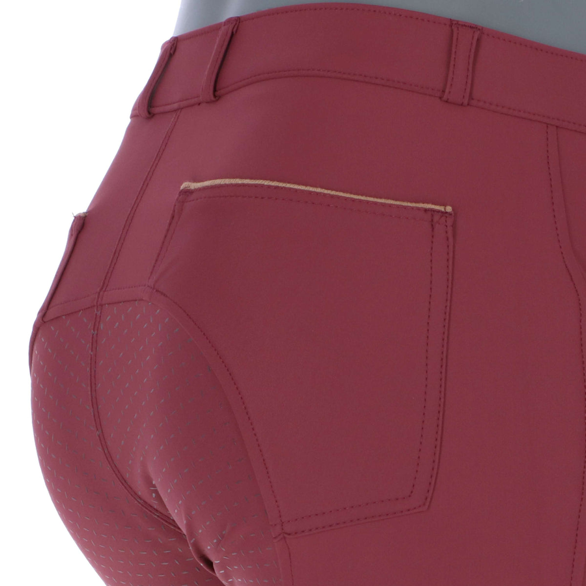 HKM Pantalon d'Équitation Beagle Full Grip Bordeaux