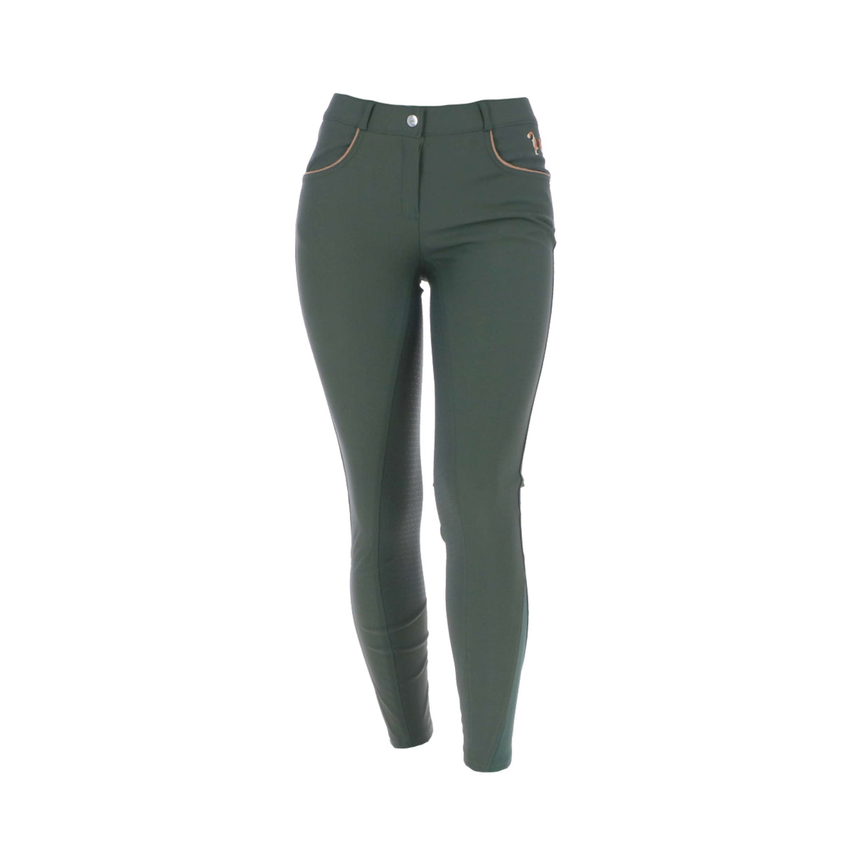 HKM Pantalon d'Équitation Beagle Full Grip Vert Foncé