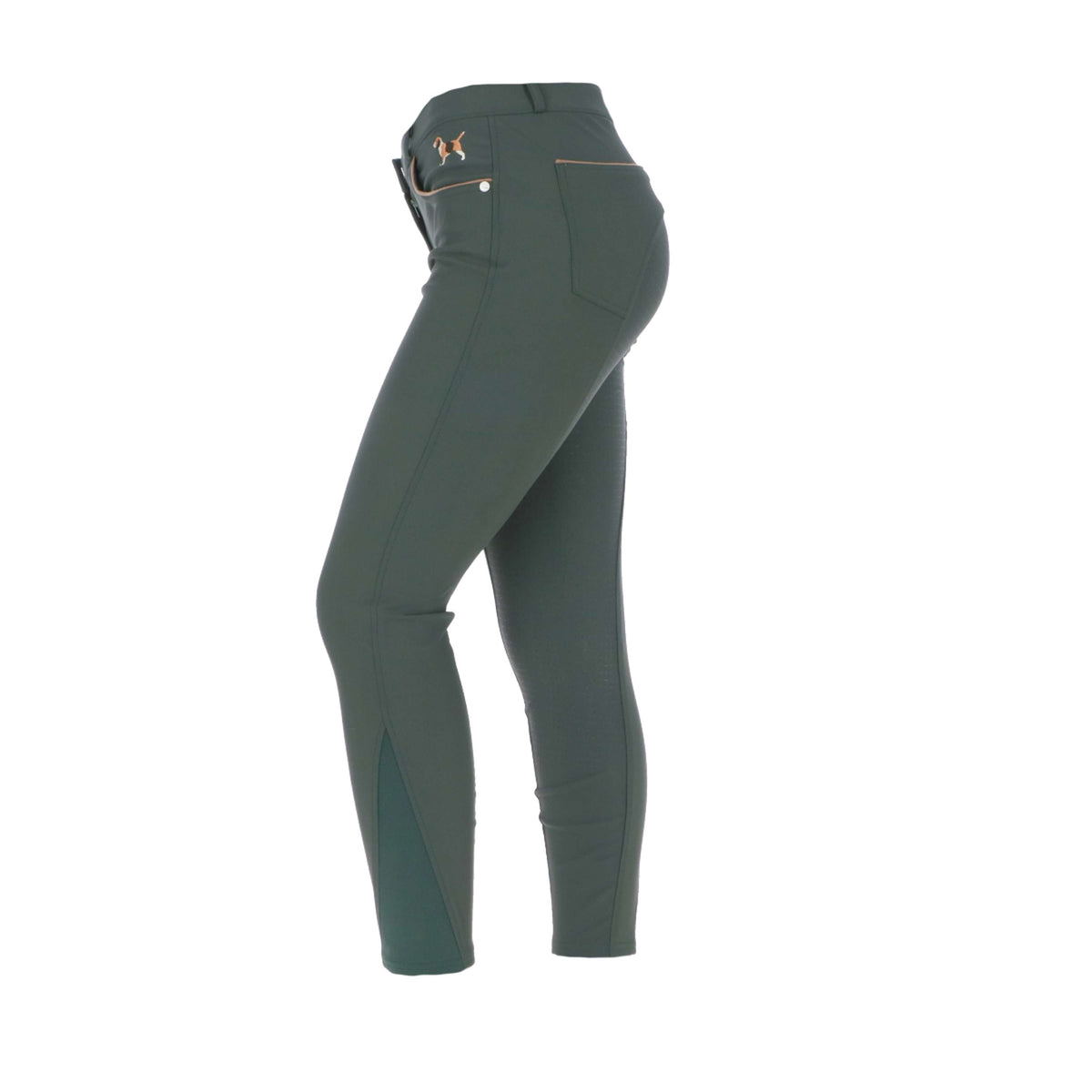 HKM Pantalon d'Équitation Beagle Full Grip Vert Foncé