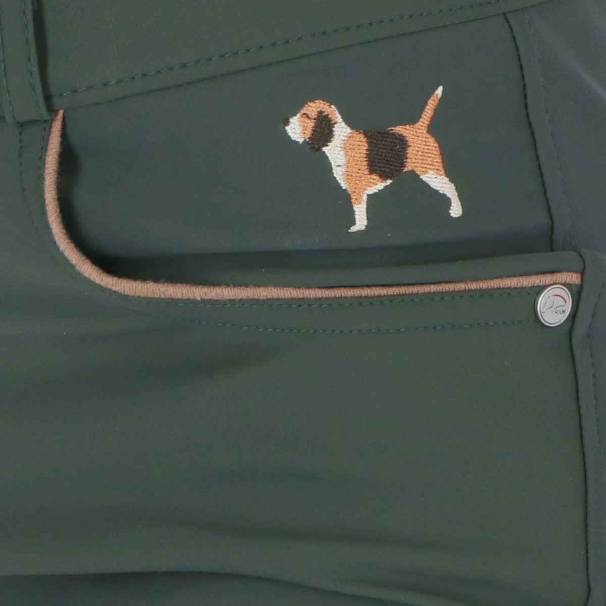 HKM Pantalon d'Équitation Beagle Full Grip Vert Foncé