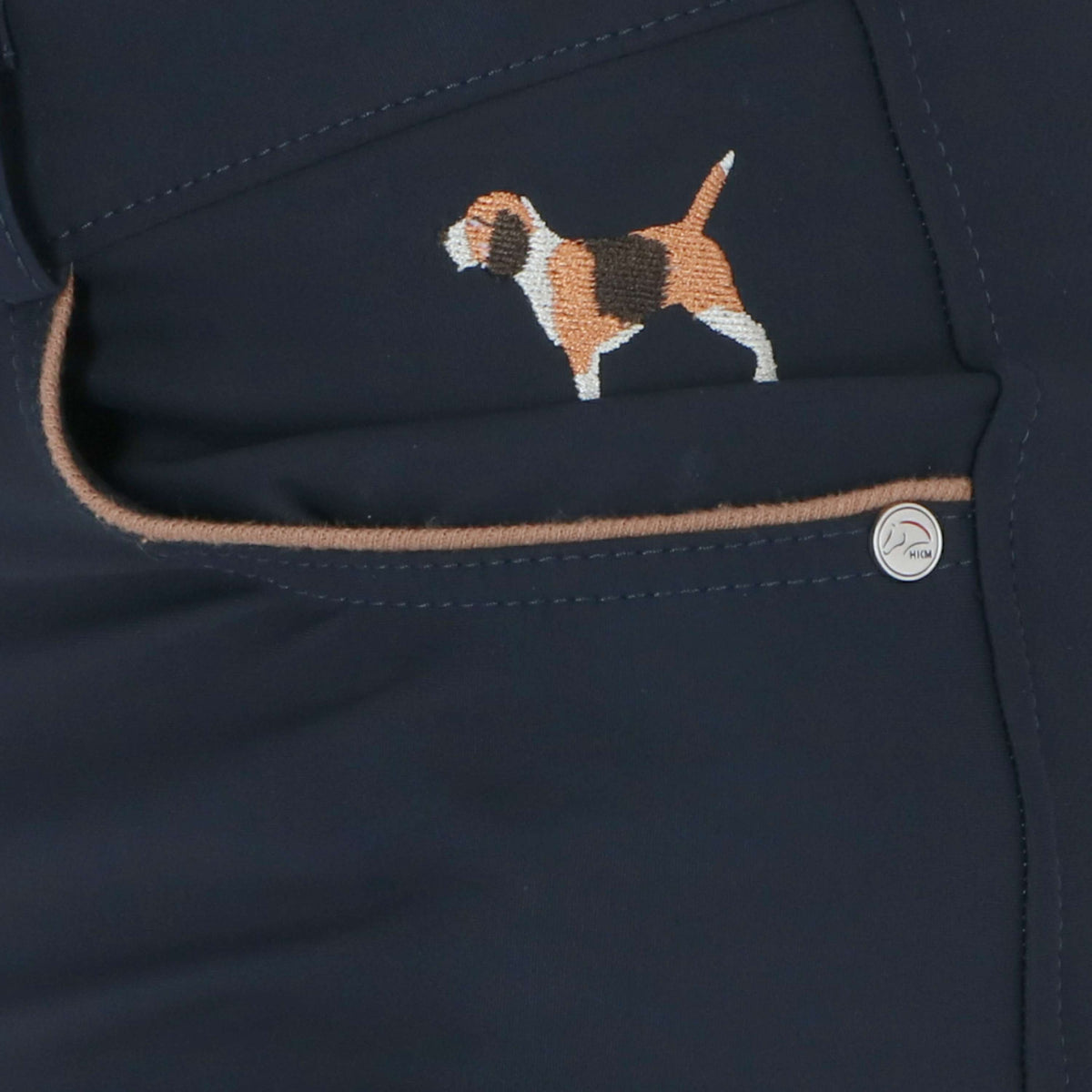 HKM Pantalon d'Équitation Beagle Full Grip Bleu Foncé