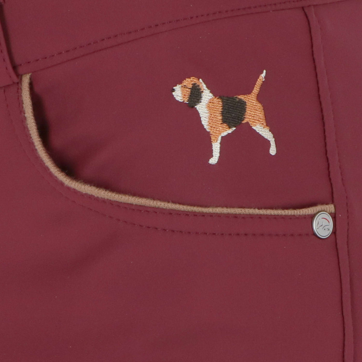 HKM Pantalon d'Équitation Beagle Prise de Genou Bordeaux