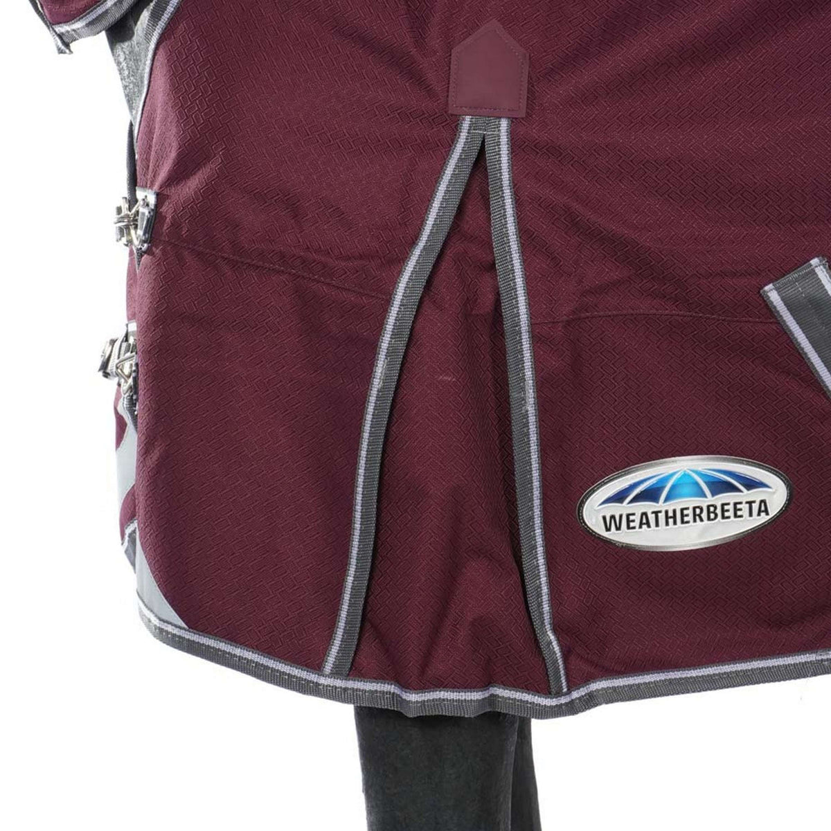 Weatherbeeta Couverture d'Hiver Comfitec Plus Dynamic II Combo Neck Medium 220g Maroon/Gris/Blanc