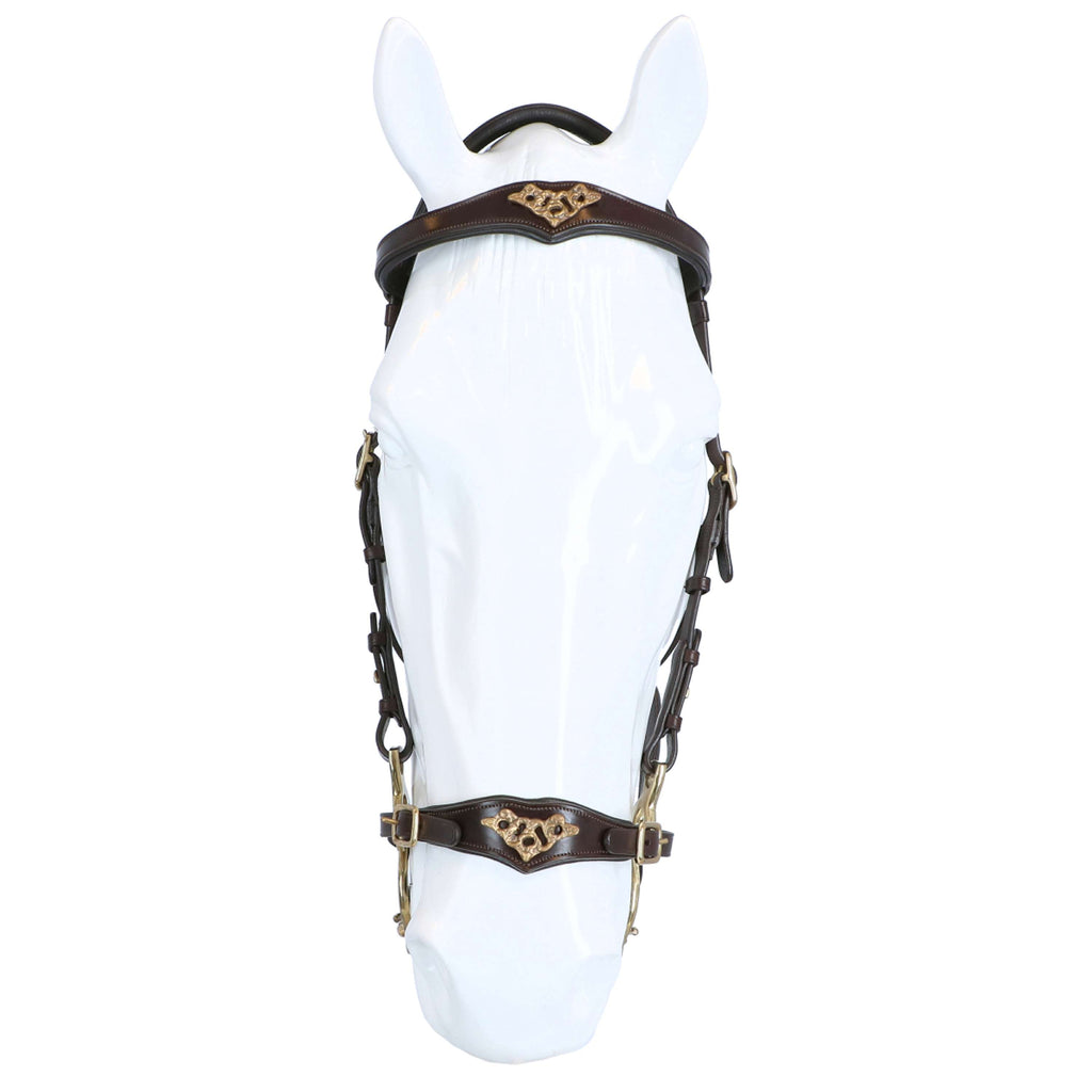 F.R.A. Hackamore Imperial Rênes en Cuir Souple Havane