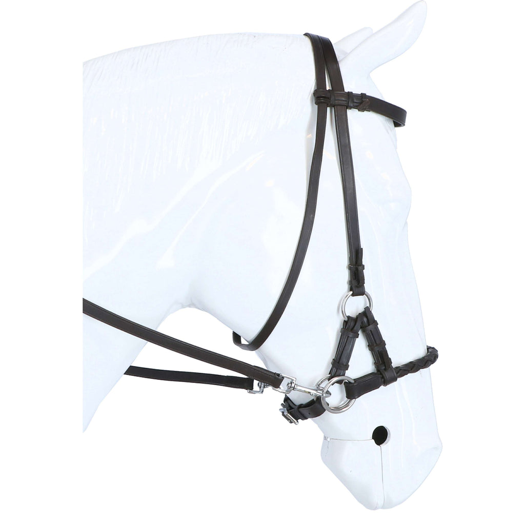 F.R.A. Bridon sans Mors Pariba Side Pull Rênes en Cuir Marron