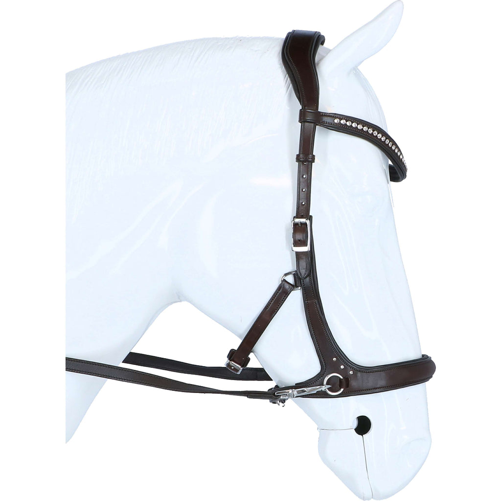 F.R.A. Bridon sans Mors Rebecca Side Pull Rênes en Cuir Souple Havane