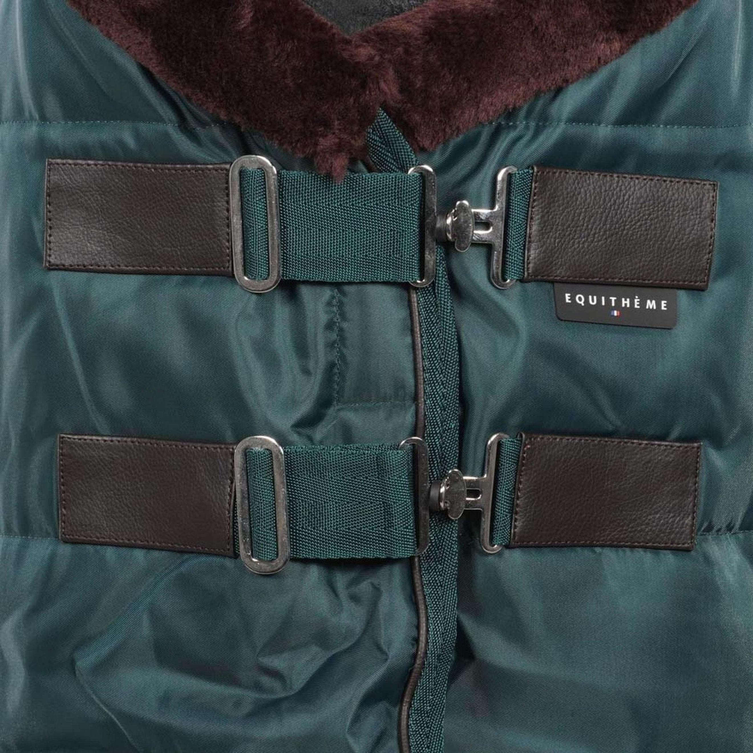 EQUITHÈME Couverture d'Écurie Teddy 200g Vert/Marron EQUITHÈME Couverture d'Écurie Teddy 200g Vert/Marron