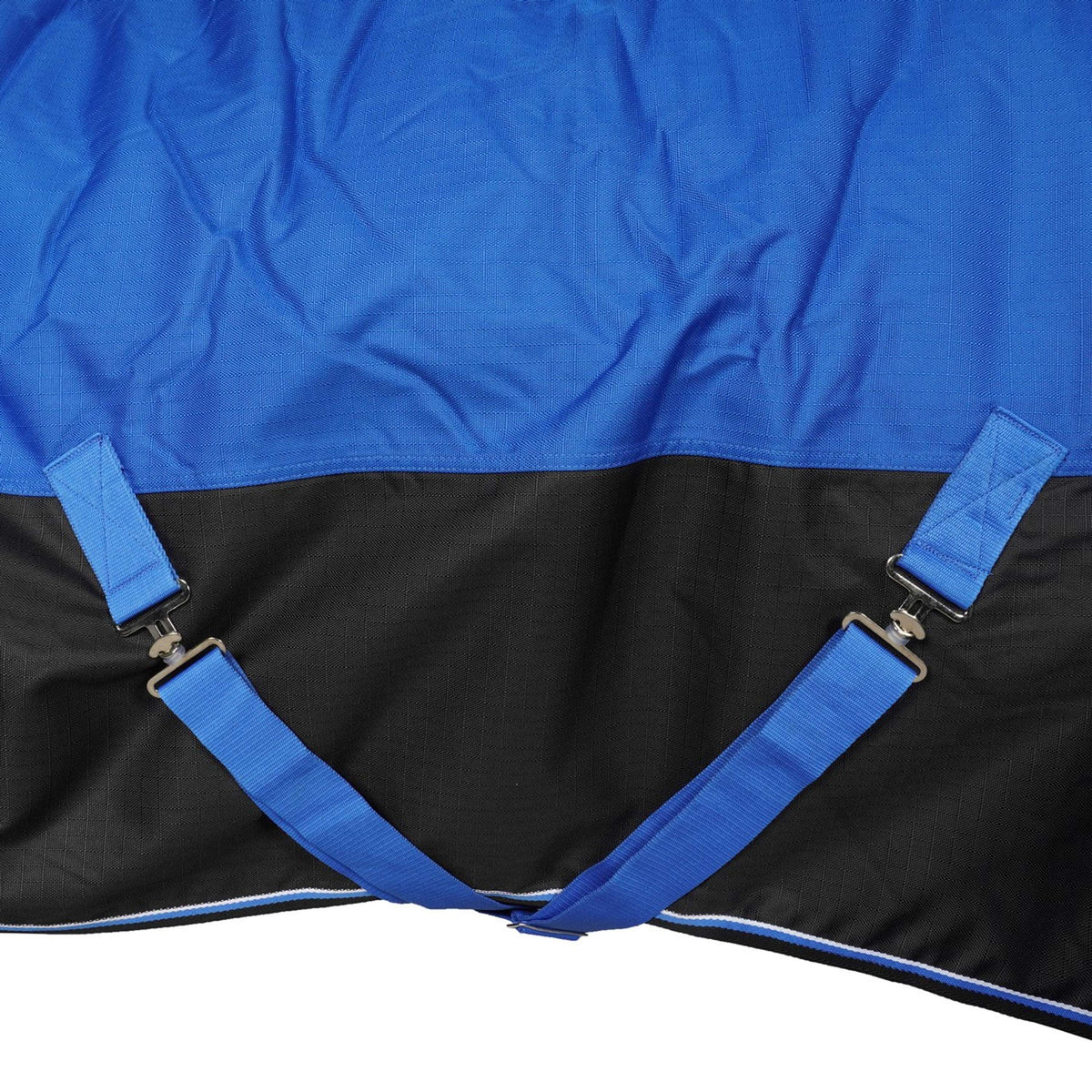 EQUITHÈME Couverture d'Extérieur Tyrex 1200D Aisance 100g avec Couvre-cou Bleu/Noir