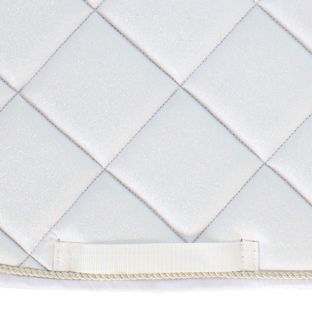 HB Tapis de Selle Sparkling Glitter Dressage Blanc