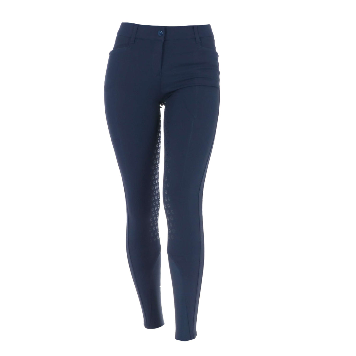 EQODE by Equiline Pantalon d'Équitation Donna Full Grip Bleu