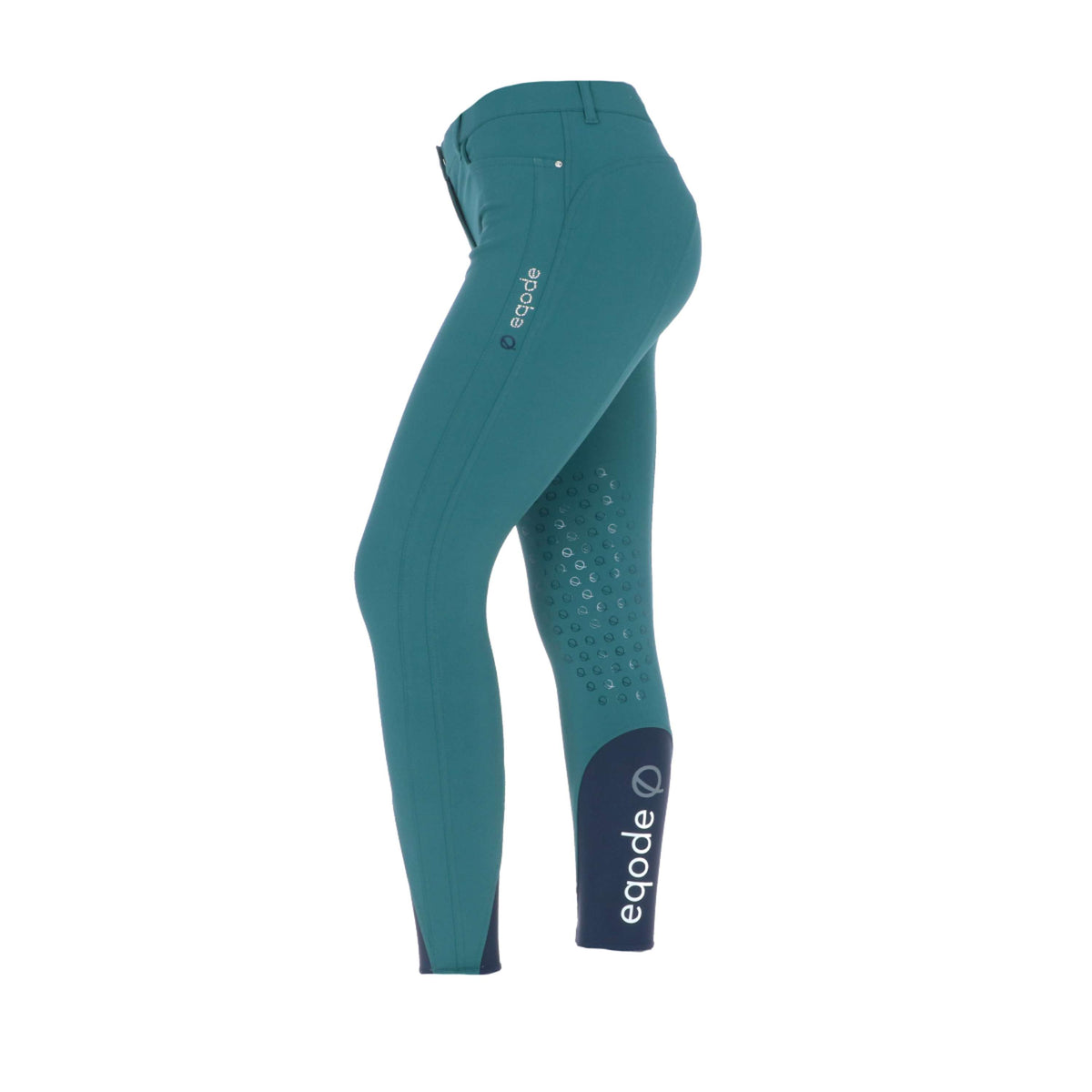 EQODE by Equiline Pantalon d'Équitation Donna Prise de Genou Vert