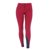 EQODE by Equiline Pantalon d'Équitation Donna Prise de Genou Cerise