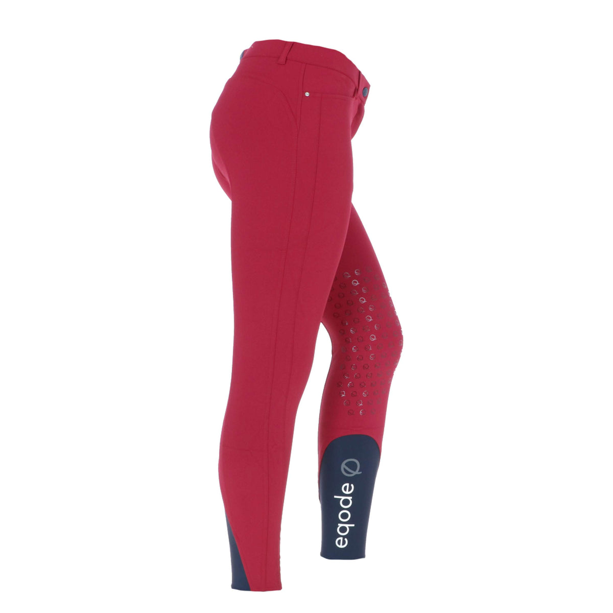 EQODE by Equiline Pantalon d'Équitation Donna Prise de Genou Cerise