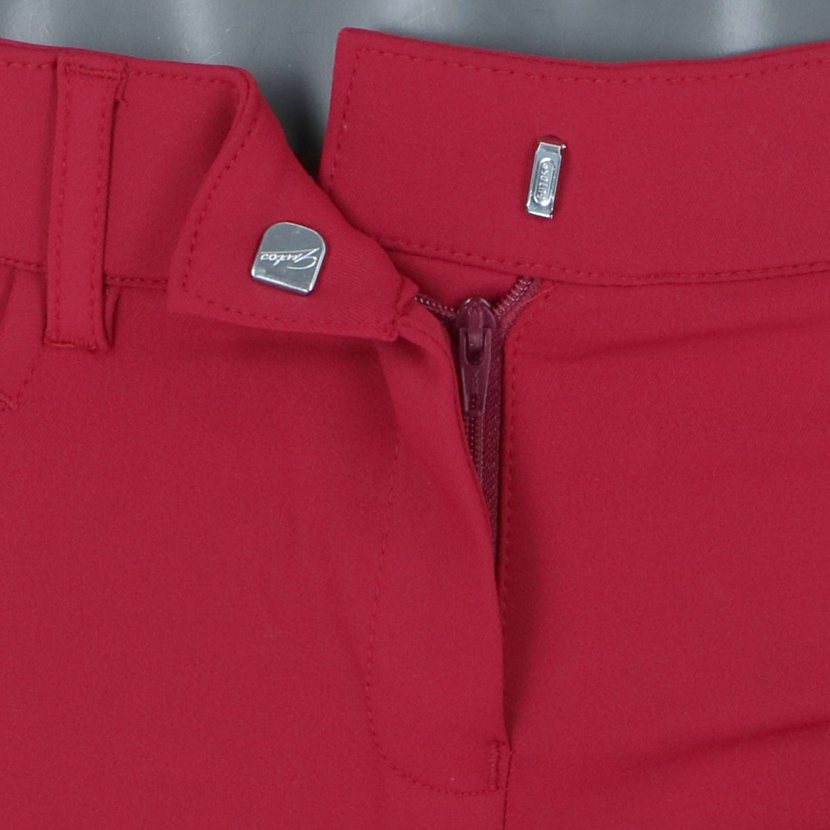 EQODE by Equiline Pantalon d'Équitation Donna Prise de Genou Cerise