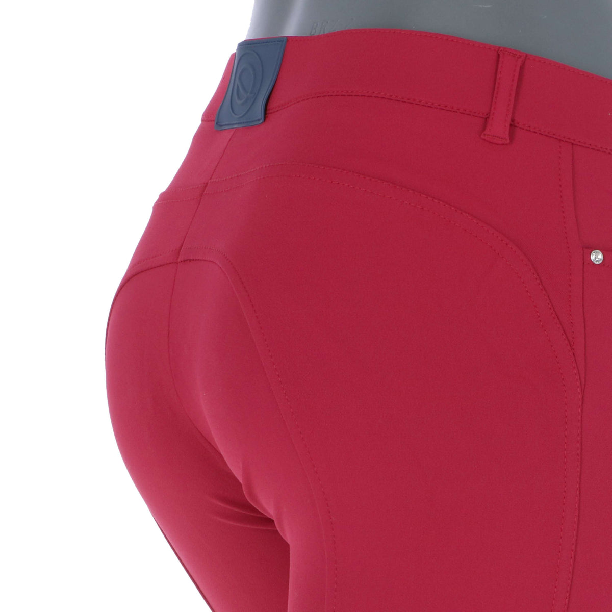 EQODE by Equiline Pantalon d'Équitation Donna Prise de Genou Cerise