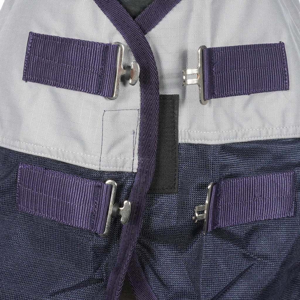 HKM Couverture Anti-Mouches Rain Bleu Foncé/Gris