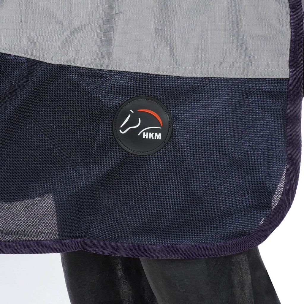 HKM Couverture Anti-Mouches Rain Bleu Foncé/Gris