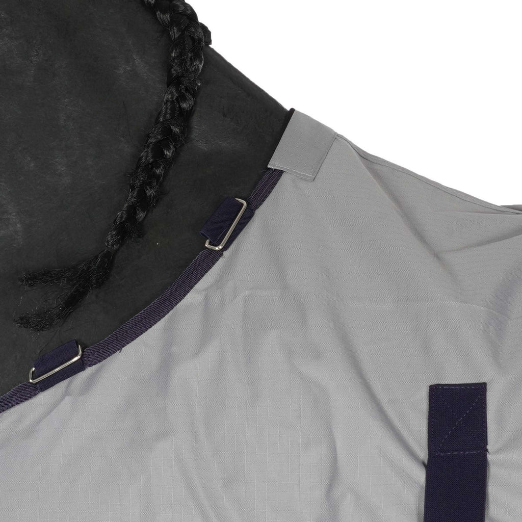 HKM Couverture Anti-Mouches Rain with Neck and Bellyflap Bleu Foncé/Gris